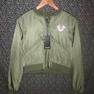True Religion Olive Tiger Graphic Jacket